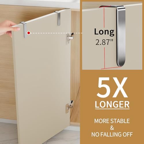 STWWO Brushed Over Cabinet Towel Holder for Kitchen Cabinet Doors, 2 Pack - Image 2