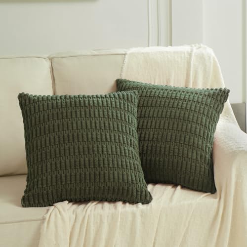 Fancy Homi 4 Packs Decorative Throw Pillow Covers for Living Room Couch Bed, Modern Farmhouse Boho Home Décor Accent Cushion Case, 20" x 20", Olive Green - Image 6