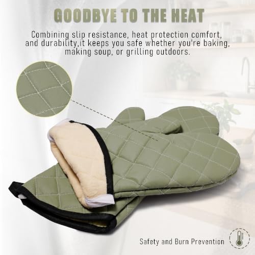 ARCLIBER 15" 425°F Terry Oven Mitts Quilted Heat Resistant Kitchen - Image 5