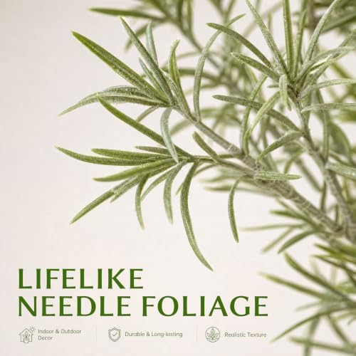 Fake Plants Eucalyptus Stems,Plastics Ficus Stems for Vase Artificial Plants,Greenery Stems for Vase Faux Plants Indoor,43.3" Faux Greenery Indoor Vase Fillers for Home Decor(6pcs Orange) - Image 4