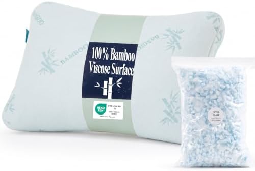 Gusseted Queen Size Bed Pillow 20"X30", Cooling Bamboo Viscose Surface by LUXELINEN