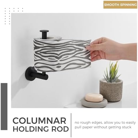 Aomasi Matte Black Toilet Paper Holder for Restroom, Wall Mounted - Image 6
