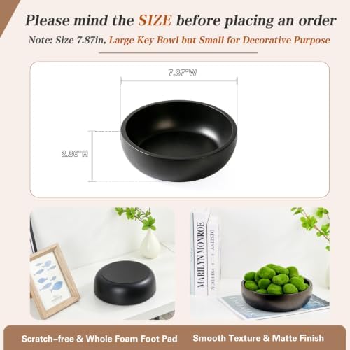 Large Concrete Key Bowl for Entryway Table - 7.9" Key Holder Bowl for Keys - Image 3