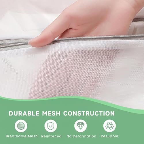 4 Pack Durable Laundry Bags Mesh Wash Bags, With Zipper - Image 3