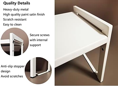 Expandable Cabinet Shelf 5.1"D Adjustable Countertop Riser Metal Rack White - Image 4
