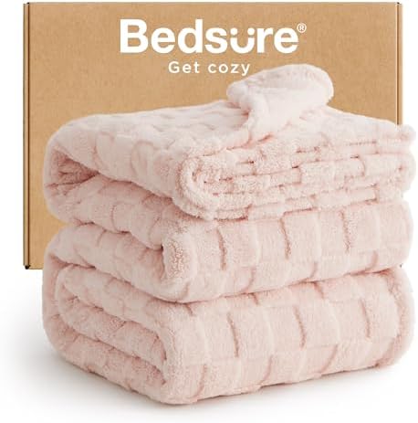 Bedsure GentleSoft California King Blanket for Bed - Super Soft Cozy Blankets for Kids Girls, Large Fuzzy Fleece Throw for Bedroom Decor, Light Pink, 102x96 Inches by BEDSURE