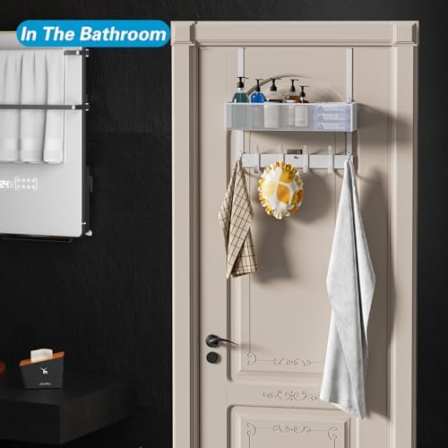 Over The Door Hooks Organizer, Over Door Towel Rack,Fits Doors 1 3/4" - Image 5