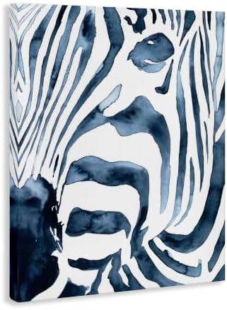 Stupell Industries Blue Zebra Stripe Portrait, 16 x 20 Inch Canvas Wall Art - Image 2