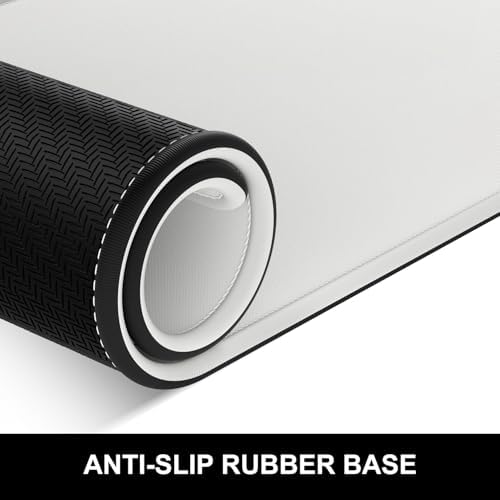 Hsurbtra Desk Pad, 23.6" x 13.8" Premium-Textured Desk Mat, Stitched Edge Anti-Slip Waterproof Rubber Mouse Pad, M Extended Computer Mat for Office Gaming Laptop Keyboard Space Gray - Image 4