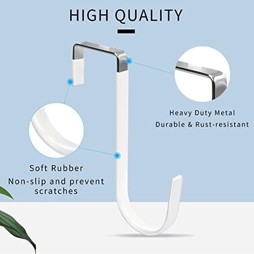 FYY Over the Door Hooks, Single-Hanger 4 Pack, Fits Doors 1 3/8" White - Image 3