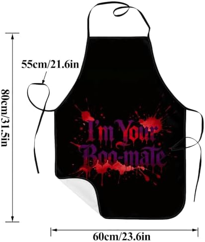 Halloween Aprons Gifts for Women Mens Funny Boo-mate Cooking Apron, Funny Gift for Him Her,His Hers (2 Pcs) - Image 2
