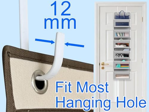 Single Over Thick Front Door Steel Hooks 4 Pack Fit 2" Door 5.5" White - Image 3