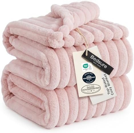 Bedsure Soft Cal Size Blanket for Bed Crystal Pink 102"x96" by BEDSURE