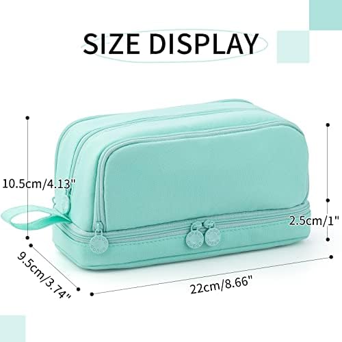 CICIMELON Large Pencil Case, 4 Compartment Pen Pouch, Mint Green - Image 5