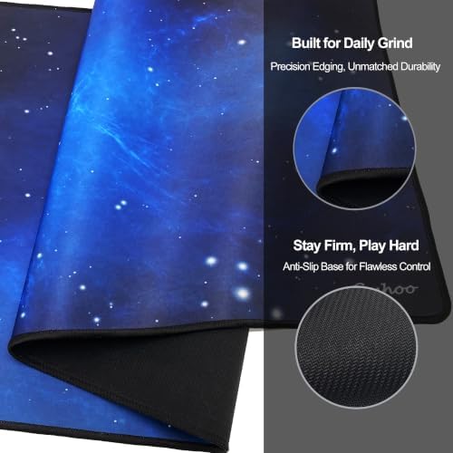 Large Mouse Pad Gaming XXL & Desk Keyboard Mat Size (35.4x15.7x0.1IN, 90x40 Sky Blue) - Image 3