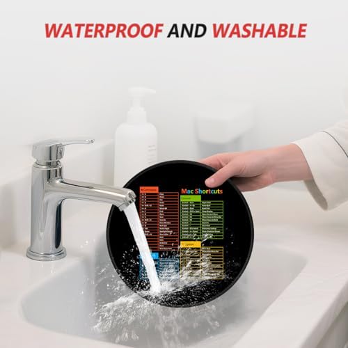 ITNRSIIET Mouse Pad Non-Slip Rubber Base Smooth Surface Stitched Edges Waterproof Durable Compatible with All Mice for Office & Gaming, Desk Accessory, Diameter 8.7 inch, MacShortcuts - Image 6