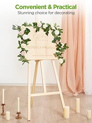 InnoGear Fake Roses 50 Pcs Blush Pink Flowers Artificial Faux Foam Floral - Image 6