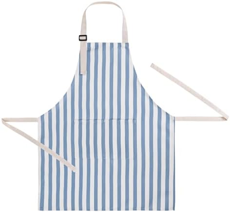 Kids Apron for Cooking Adjustable Striped Kids Apron with Pockets by XLSXEXCL