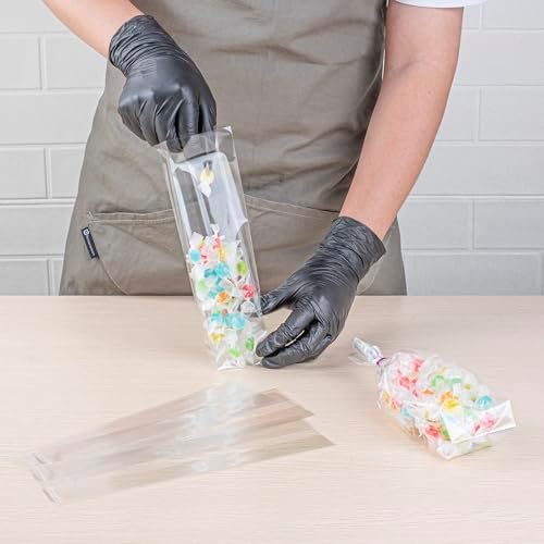 Restaurantware Clear Plastic Gusset Bag, 2.5 x 2 x 9.8 In, 100 Pack - Image 5