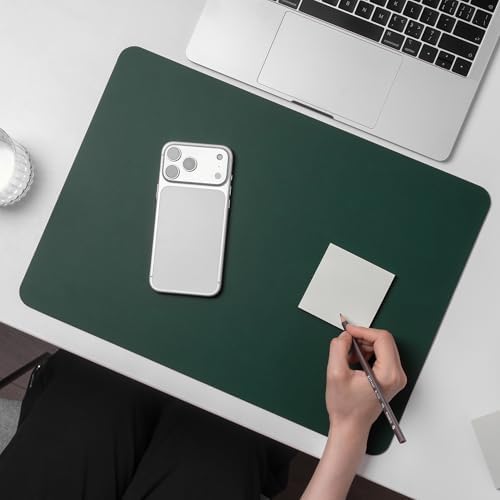 Nekmit Leather Desk Blotter Pad 17 x 12 Inches, Flat, Non-Slip, Waterproof, Green - Image 6