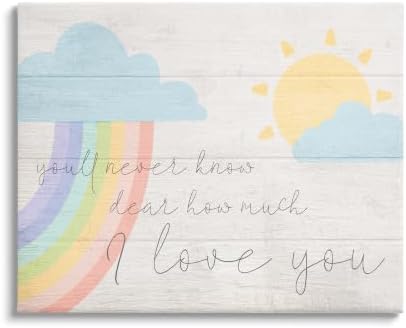 Stupell Industries 'Love You with Rainbow & Clouds'| Canvas Art by StupellIndustries