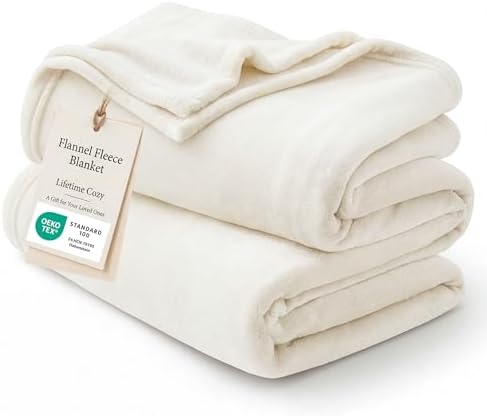Bedsure GentleSoft Fleece Blankets Queen Size Cream - Birthday Gifts for Women Bed Blanket Soft Lightweight Plush Fuzzy Cozy Luxury Microfiber, Home Room Decor Gifts, 90x90 inches by BEDSURE