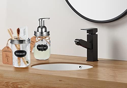 Mason Jar Toothbrush Holder, 16 Ounce Ball Mason Jar, Brushed Nickel - Image 6
