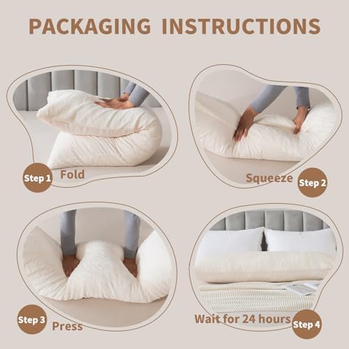 WhatsBedding Memory Foam Body Pillow with Cover, Long Bed Pillow for Adults - Image 7