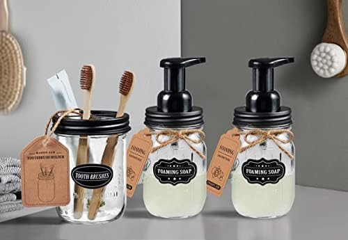 Mason Jar Toothbrush Holder-Black-with 16 Ounce Mason Jar - Image 4