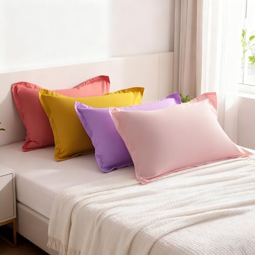 FLXXIE Microfiber Standard Pillow Shams Set of 2, Blush Pink - Image 6