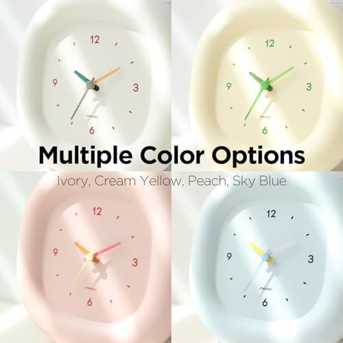 mooas Cute Mini Analog Marshmallow Clock 6.9 Inch Battery Operated (Yellow) - Image 6