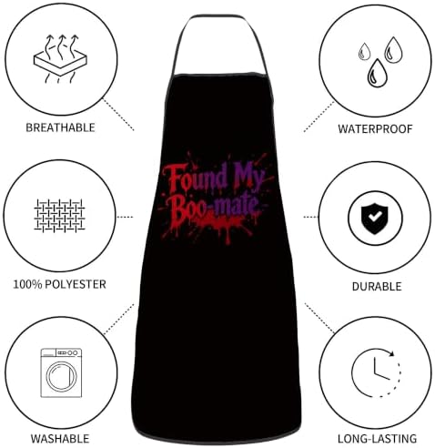 Halloween Aprons Gifts for Women Mens Funny Boo-mate Cooking Apron, Funny Gift for Him Her,His Hers (2 Pcs) - Image 4