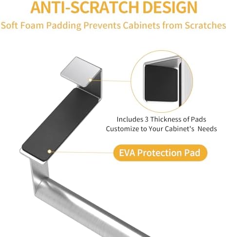 STWWO Kitchen Towel Holder for Cupboard Brushed Nickel - Image 3