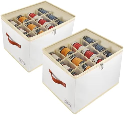 Patinao 2 Pack Flexible Dividers Shoe Storage Box Organizer Bins for Closet by Patinao