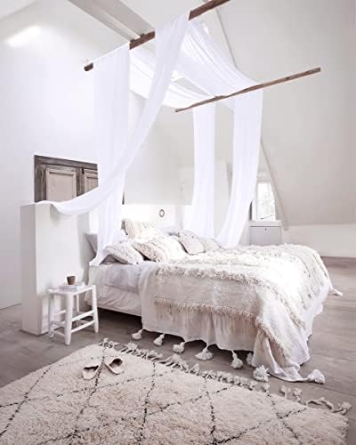 NICETOWN Sheer Canopy Bed Curtains Panels 216 - Home Decoration Sheer Voile Scarf Valance for Wedding (1 Panel, W60 x L216, White) - Image 2