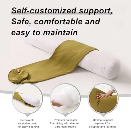 Long Round Body Pillow for Adults, 39.37 x 7.87 in, Golden Yellow - Image 4