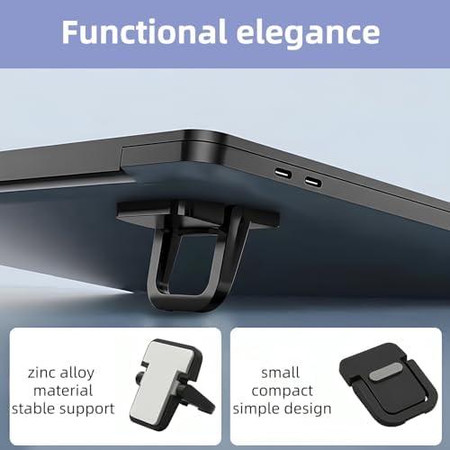 Portable Laptop Stand Zinc Alloy Anti-Slip Keyboard Riser Suitable for 10-17 Inches Laptops, Black - Image 2