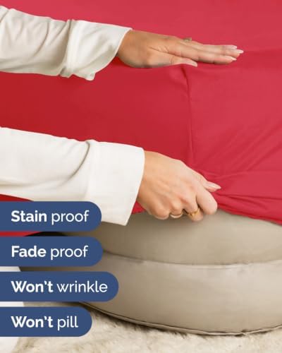 CGK Linens 2 Pack Extra Deep Twin Fitted Sheets - Red - Image 5