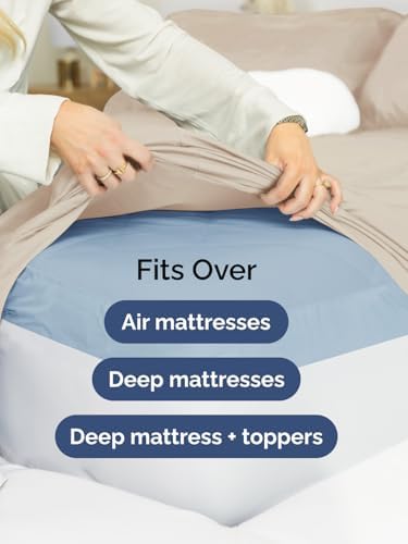 CGK Extra Deep Cal King Single Fitted Sheet Only - Wheat - Image 6