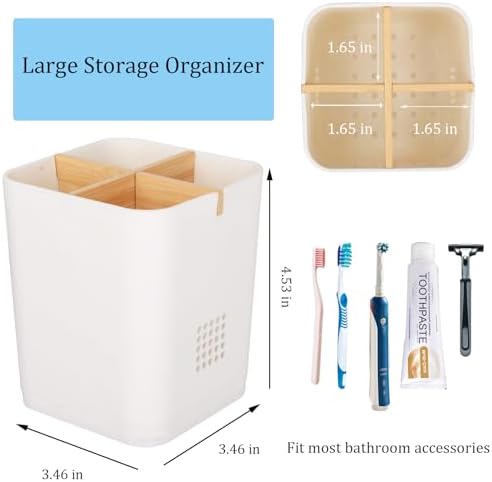 Electric Toothbrush Holder Tooth Brush and Toothpaste Organizer, White - Image 4