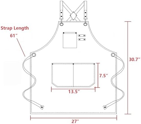 AFUN Aprons for Women Men with Large Pockets, 12-Ounce Cotton Canvas Cross Back Apron - Image 2