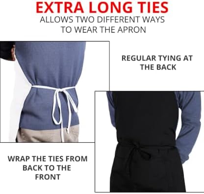 Utopia Kitchen Bib Aprons 2 Pack Adjustable With 2 Pockets - Image 6