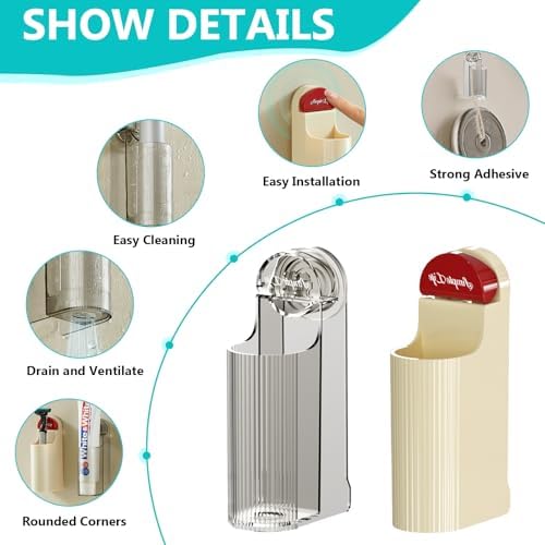 4 Pack Electric Toothbrush Holders for Bathroom, Wall Mounted Clear Electric Toothbrush Organizer, Self Adhesive Bathrooms Toothbrush Storage for Shower, Saving Space and Keep Drying (Grey) - Image 3