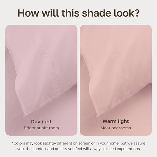 California Design Den Organic Cotton King Fitted Sheet Deep Pocket, Pink - Image 6