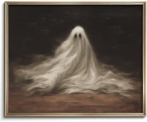 Vodefoad Vintage Cute Ghosts Decor Halloween Painting Spooky Silhouette Ghost Haunted House Art Victorian Ghost Posters Pictures for Living Room, Bedroom, Bathroom, halloween Room decor - 8x10 Inch Unframed by VodefoadVintageWallArt