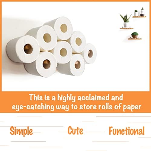 Cloud Paper Holder, Space-Saving Cute Decor 4-13 Rolls Toilet Paper Hold Wood Artistic Decoration for Toilet Kitchen Bathroom bar Restaurant Indoor Decor (Normal Rolls (4 Inch D)) - Image 2
