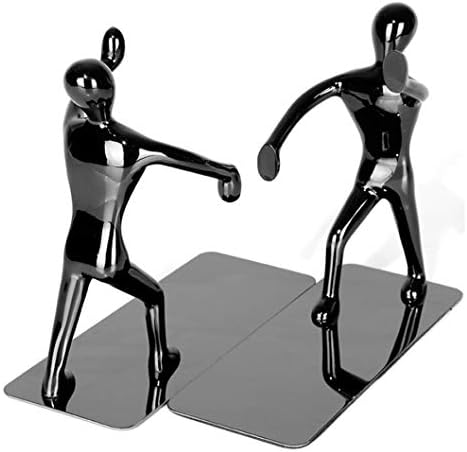 Fasmov Heavy Duty Stainless Steel Man Bookends Nonskid Bookends Art Bookend,1 Pair (Black) by Fasmov