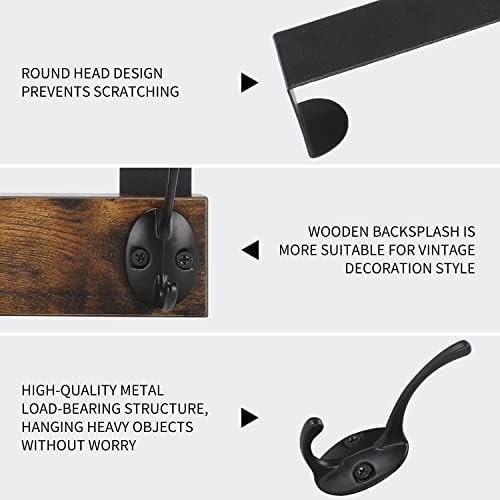 YINMIT Over The Door Hooks, Wooden Door Hanger, Door Hanger Hook, Over The Door Towel Rack, Door Coat Hanger, Door Coat Rack, Door Hooks for Hanging Towels, Clothes, Hats - Image 6