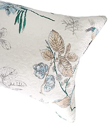 Brandream 100% Cotton Quilted Pillow Shams 2-Piece Standard Size American Country Birds Printing Pillow Shams Bedroom Decor, Beige - Image 6