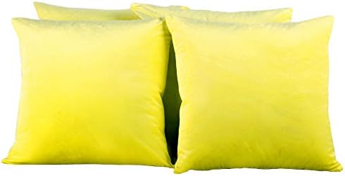 Home Soft Things Supersoft Decorative Solid Color Throw Pillow Covers Set of 4, 20x20 Inch, Butter Cup, Plush Modern Square Couch Bed Cushion Cover Home Décor - Image 4
